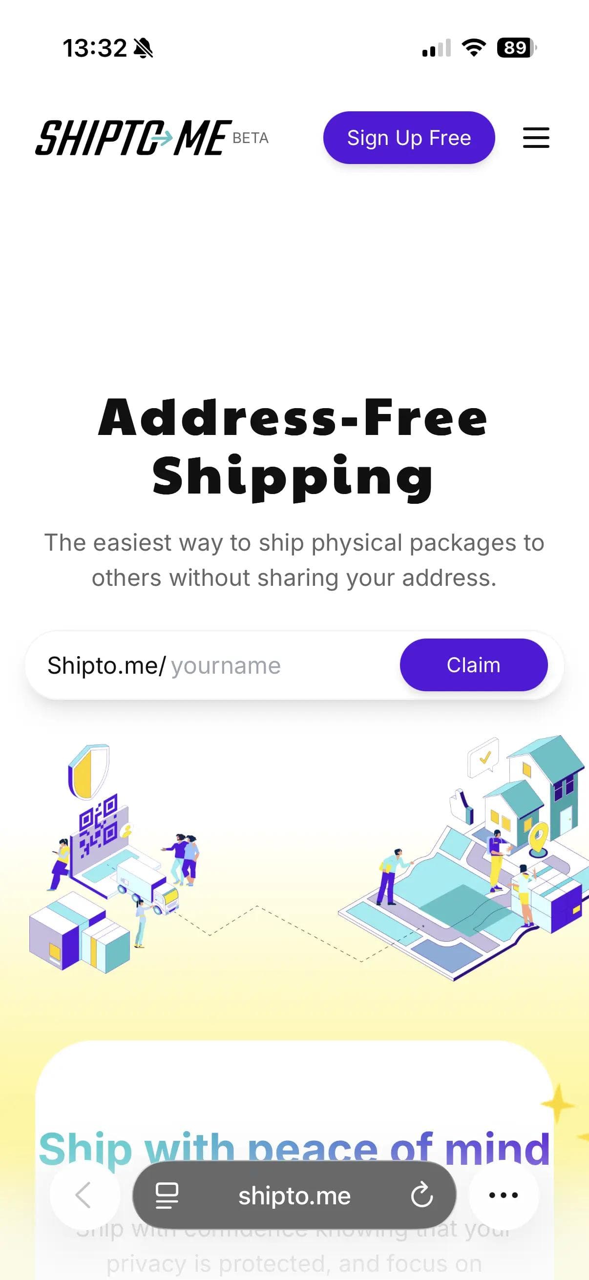 Shipto.me mobile screenshot